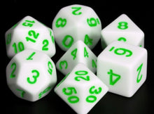 White Opaque with green ink