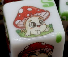 Set of 6 Cute Mushroom D6s (white)