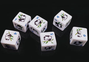 Set of 6 Cute Panda D6s