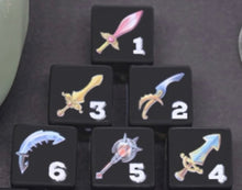 Set of 6 Weapon D6s (black)