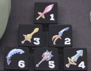Set of 6 Weapon D6s (black)