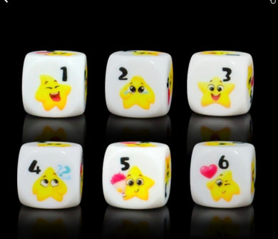 Set of 6 Cute Star d6s - pre order