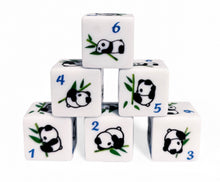 Set of 6 Cute Panda D6s