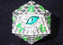 Eye of the Dragon (silver with green ink)