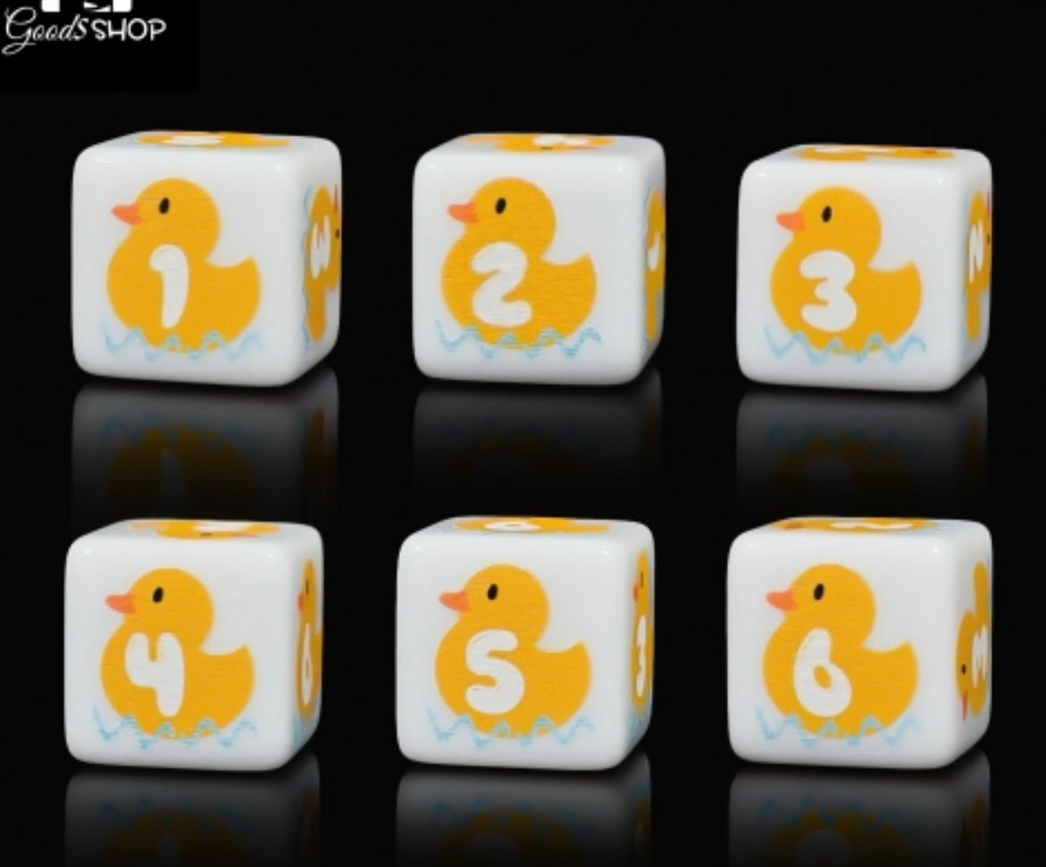 Set of 6 Cute Duck D6s