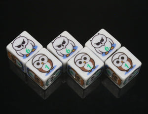 Set of 6 Cute Owl D6s