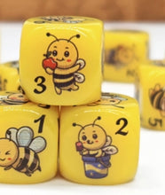 Set of 6 Cute Bee D6s