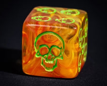 Set of 6 Skull D6s (orange mix)
