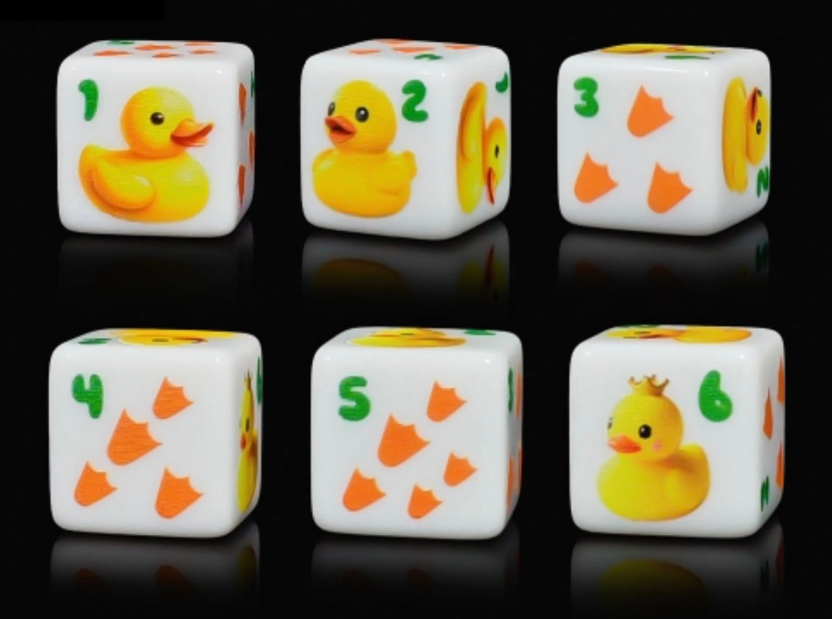 Set of 6 Cute Duck/Footprint D6s