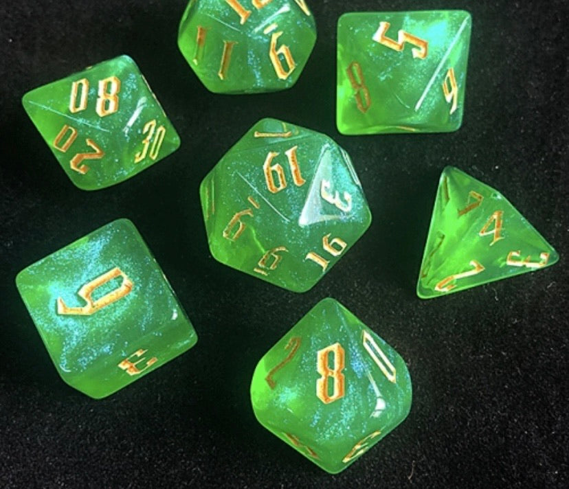 Green Aurora w/gold ink