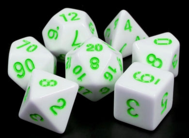 White Opaque with green ink