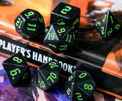 Black opaque with green ink